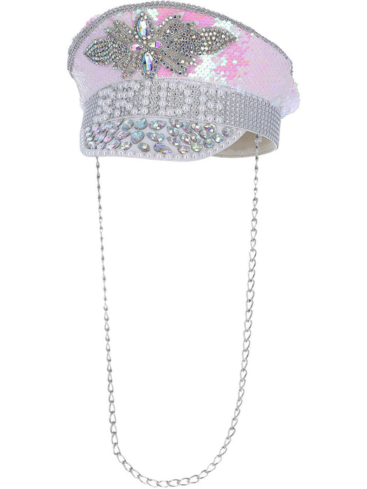 Deluxe Sequin & Pearl Bride Captains Hat - Buy Online Only