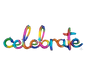 Celebrate Script Rainbow Foil Balloon | 149cm Air-Fill Only