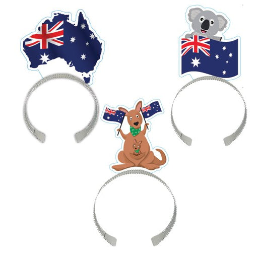 Australia Day Headbands 8 Pack | Aussie Flag Party Accessories