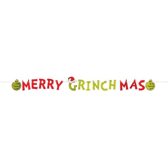 Dr Seuss The Grinch Merry Grinchmas Foil Letter Banner - Buy Online Only