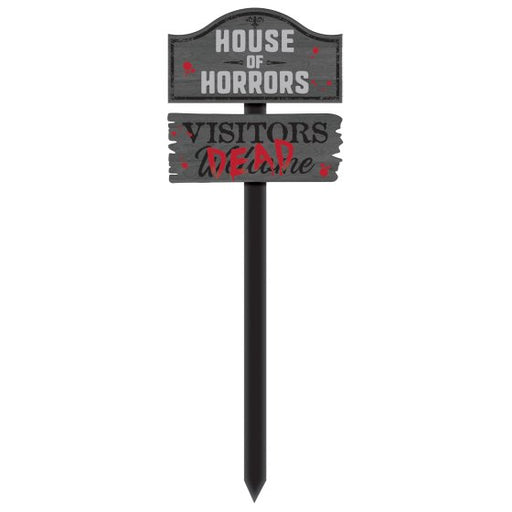House of Horrors Yard Sign | Halloween Lawn Stake | Scary Decor
