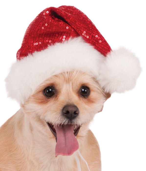 Sequin Santa Pet Hat - Buy Online Only