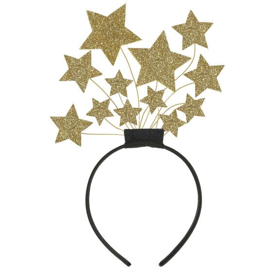 Gold & Black Stars Glittered Headband - Buy Online Only