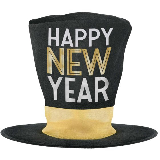 Hot Stamped Happy New Year Oversized Top Hat - Buy Online Only