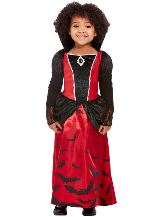 Deluxe Toddler Vampire Red & Black Costume Dress