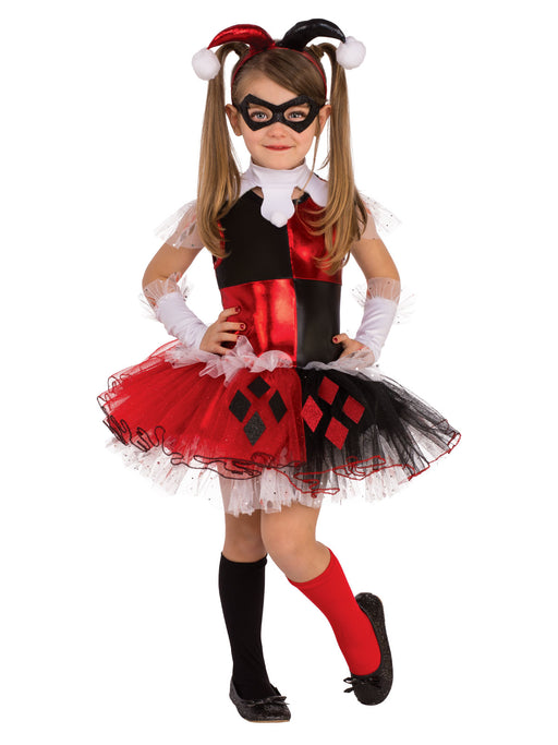 Harley Quinn Deluxe Kids Costume | DC Comics Jester Dress Set