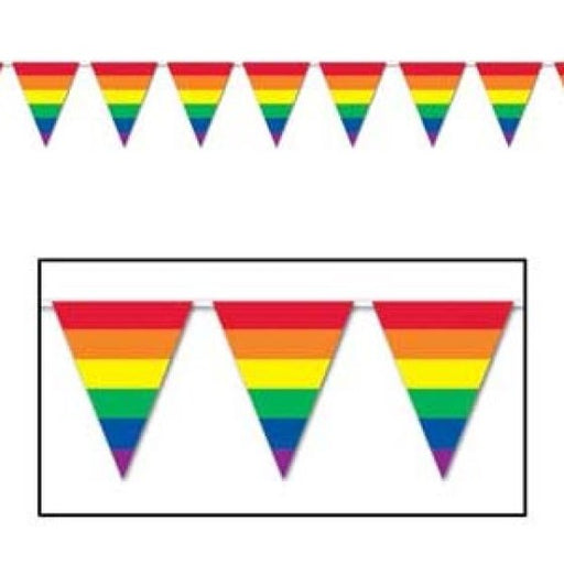 Rainbow Pennant Banner 3.66m | Indoor & Outdoor Pride Decoration