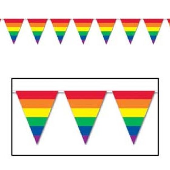 Rainbow Pennant Banner 3.66m | Indoor & Outdoor Pride Decoration