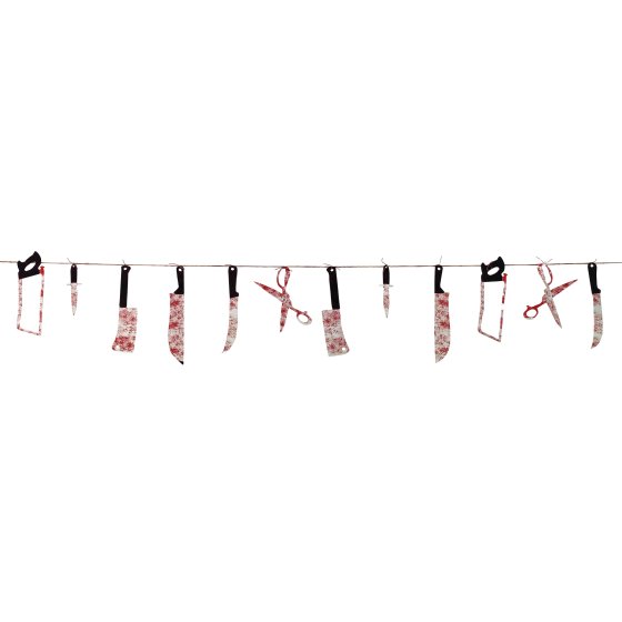 Bloody Weapon Garland | 2.28m Halloween Horror Hanging Decoration