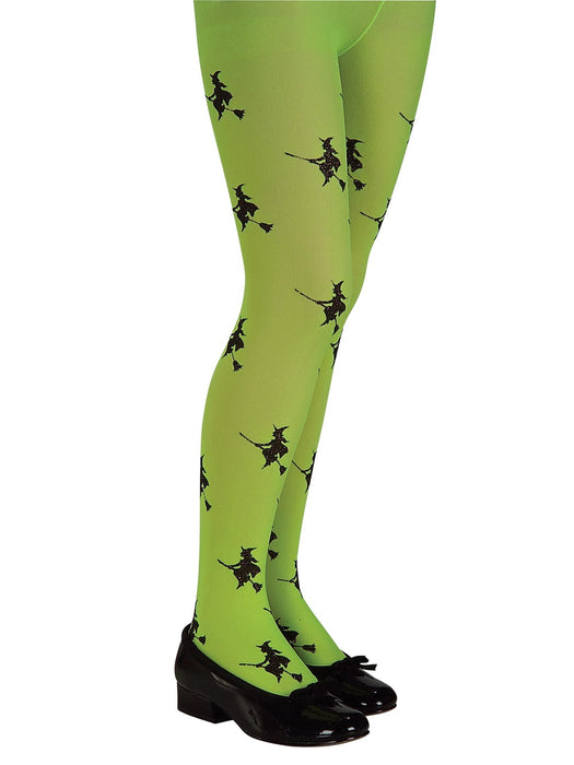 Glitter Witch Tights Green