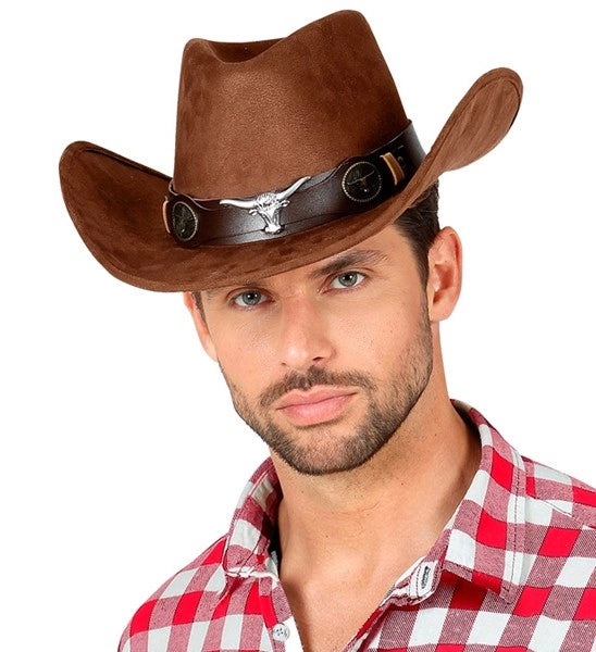 Suede Look Dallas Brown Cowboy Hat