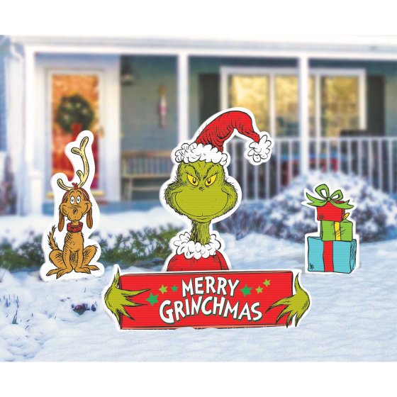 Dr Seuss The Grinch Merry Grinchmas Yard Signs - Buy Online Only
