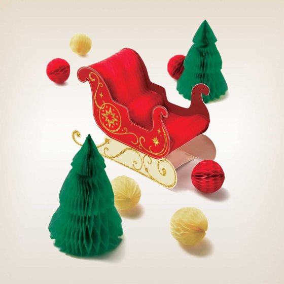 Christmas Sleigh Centrepiece Decorating Kit - Buy Online Only
