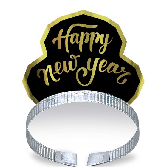 Happy New Year Black & Gold Tiaras 50 Pack - Buy Online Only