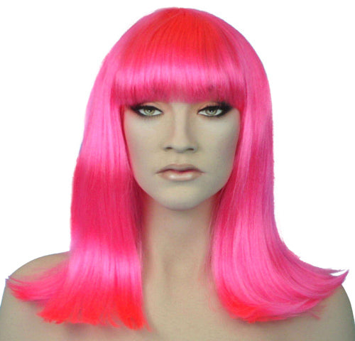 Cleo Hot Pink Wig with Fringe | Finish off your look for Festivals 