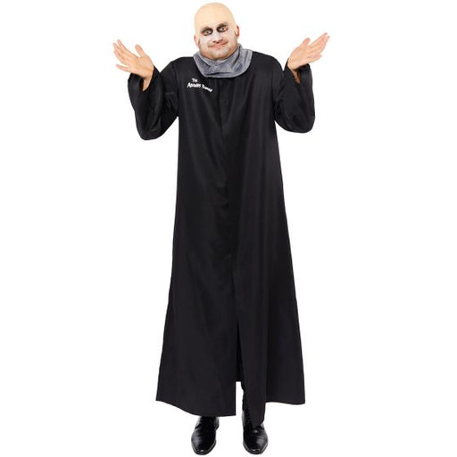 Uncle Fester Addams Costume | Bald Cap & Long Jacket for Adults