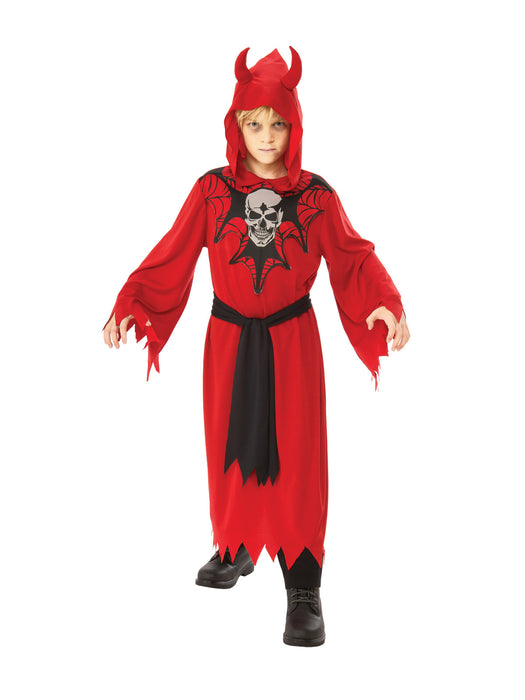 Kids Skeleton Robe Costume | Hooded Devil Skull Outfit | Halloween