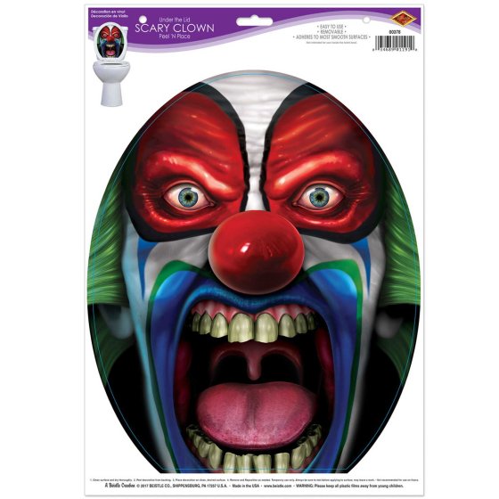 Under The Lid Scary Clown Peel 'N Place - Buy Online Only