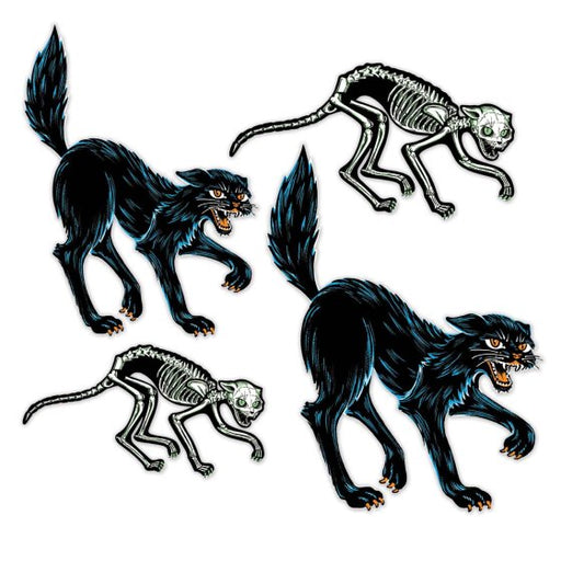 Vintage Halloween Jointed Cats | Scary Black Cat Decorations