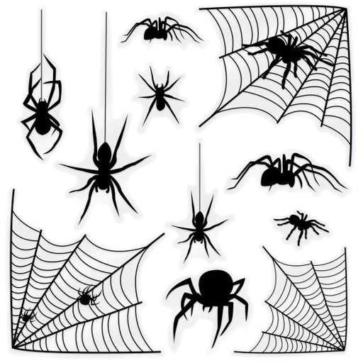 Spider & Web Silhouette Clings | Halloween Window Wall Decoration