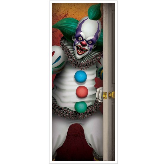Creepy Clown Door Cover - Buy Online Only