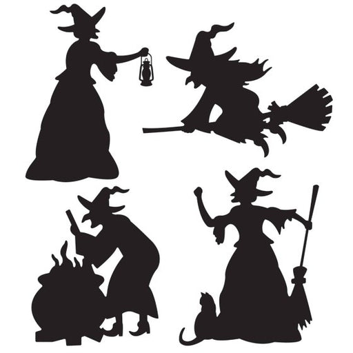 Cardboard Witch Silhouettes | Halloween Wall & Window Décor 22–32cm