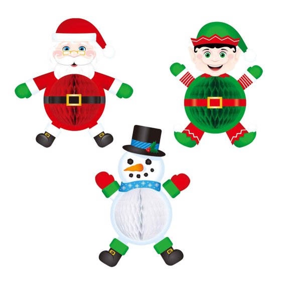 Hanging Tissue Elf, Santa & Snowman - Buy Online Only