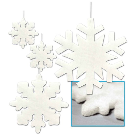 Hanging Fluffy Snowflakes - Buy Online Only