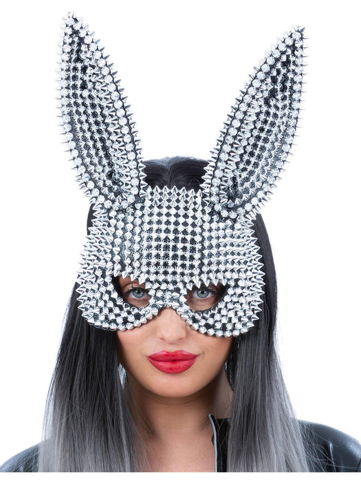 Silver Studded Bad Bunny Mask - Buy Online Only