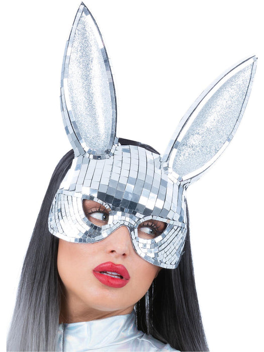 Silver Disco Bunny Mask - Buy Online Only