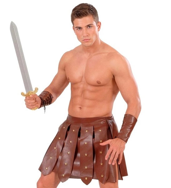 Gladiator Leather Look Kilt Adjustable Sizing + Arm Guards