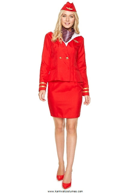 Red Flight Attendant Costume