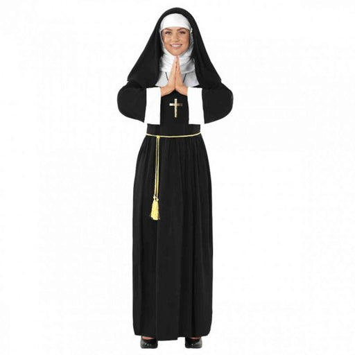 Women's Nun Costume | Classic Black Robe with Veil & Cross