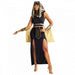 Women's Pharaoh Queen Costume | Egyptian Dress with Headpiece & Cape