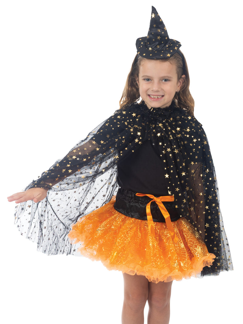 Witch Black & Gold Star Child Cape - Buy Online Only