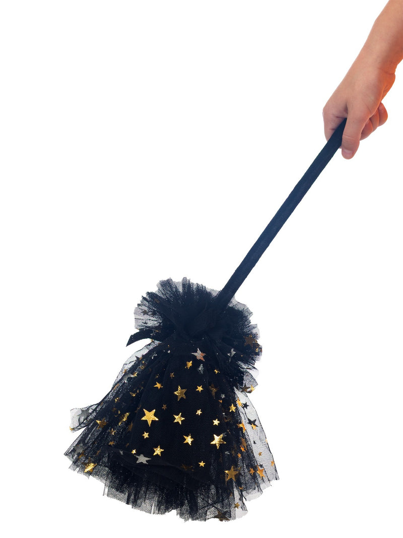 Witch Black & Gold Star Broom - Buy Online Only