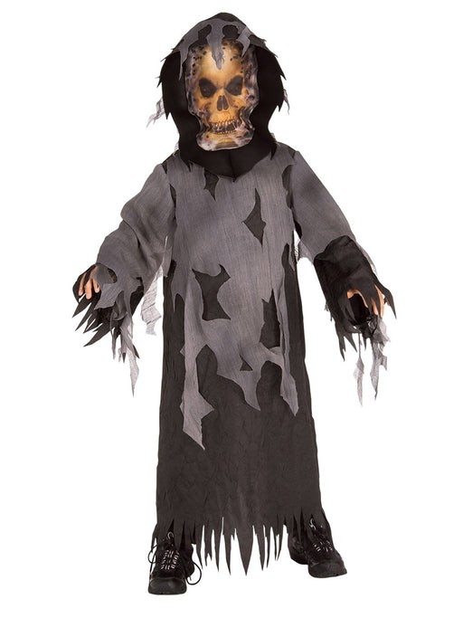 Haunted Skeleton Costume Child | Hooded Robe & Skull Mask