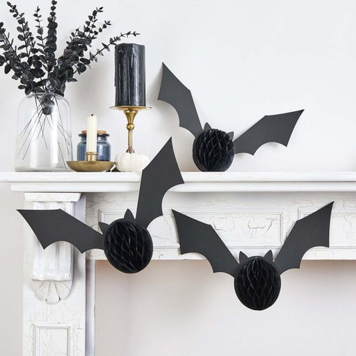 Creepy Chic Bat Hanging Honeycomb Decoration | Halloween Party Décor