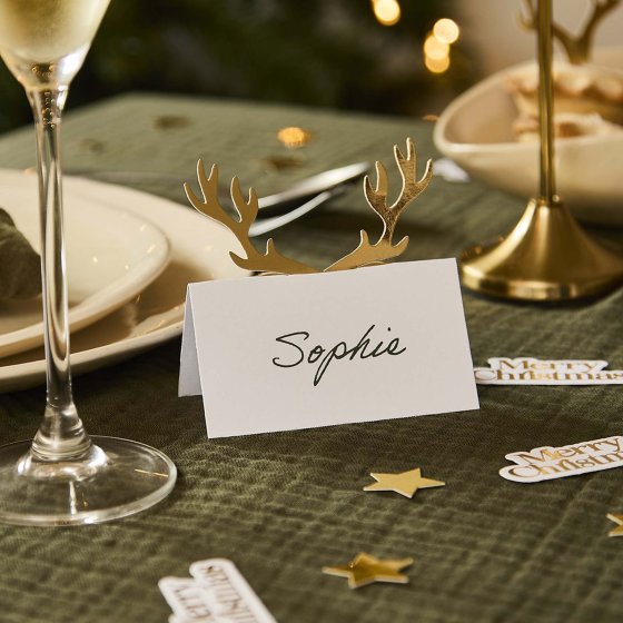Cosy Christmas Antler Place Cards 10 pack - Buy Online Only