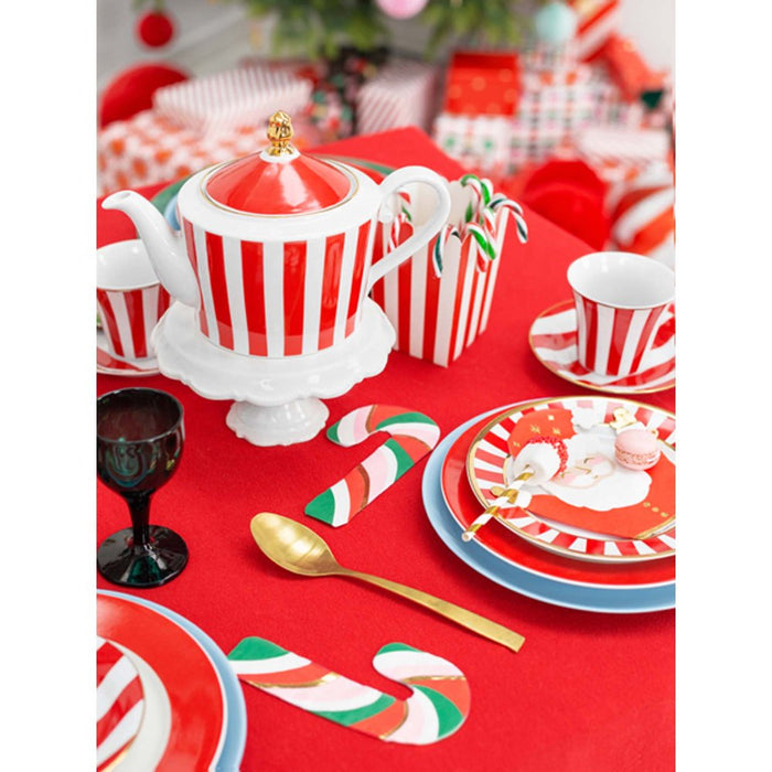 Pink Christmas Candy Cane Shaped Napkins 20 pack - Buy Online Only