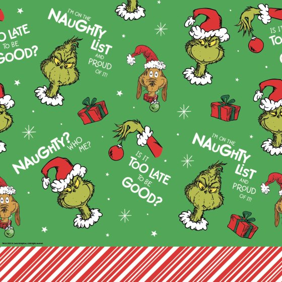 Dr Seuss The Grinch Paper Tablecover - Buy Online Only