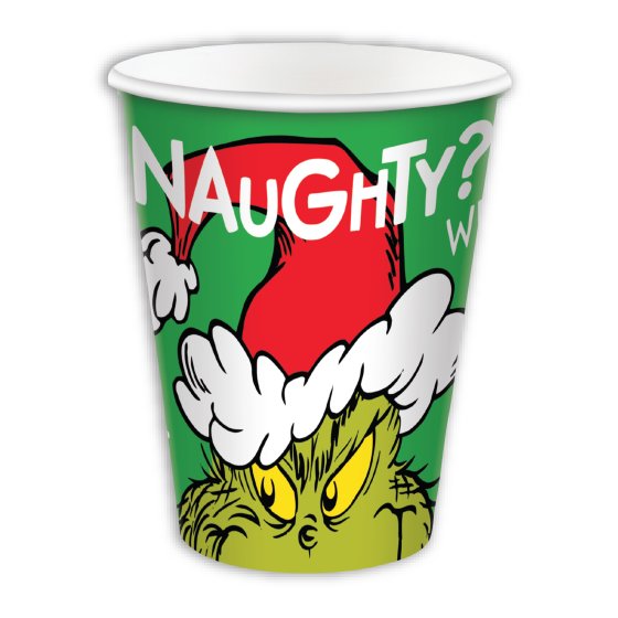Dr Seuss The Grinch Paper Cups 8 pack - Buy Online Only