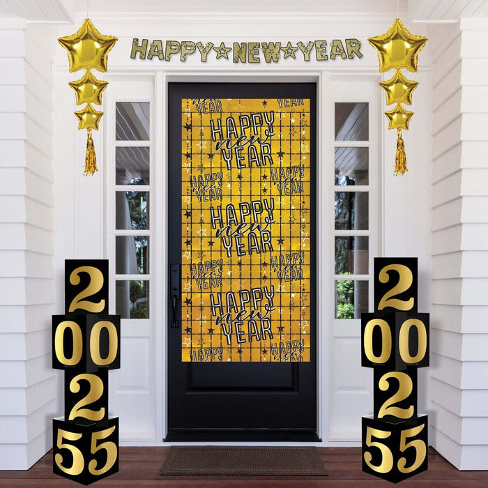 Happy New Year Metallic Square Curtain - Buy Online Only