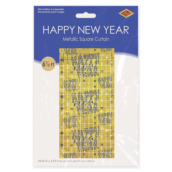 Happy New Year Metallic Square Curtain - Buy Online Only