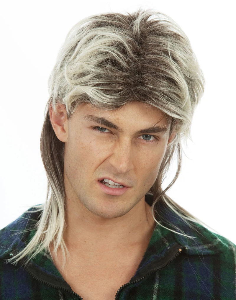 80s Mullet Wig Two Tone Blonde Mens Costume Wig