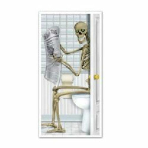 Skeleton Restroom Toilet Door Cover - Buy Online Only