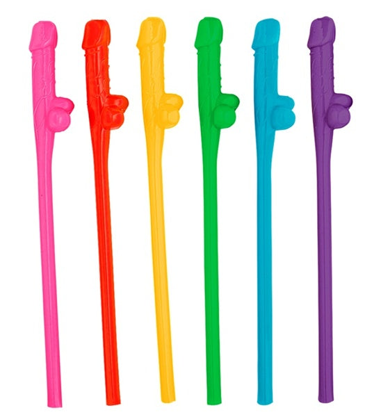 Willy Sipping Straws | Bachelorette Party Favors | 6 Fun Colours