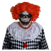 Adult wearing Evil Clown Bone Horror Mask for Halloween