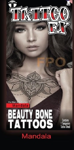Mandala Beauty Bone Temporary Tattoo