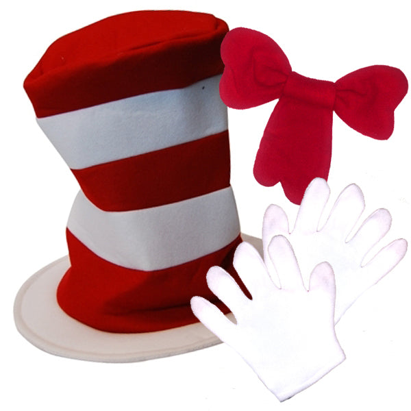 Cat In The Hat Gloves, Bow Tie & Hat Set